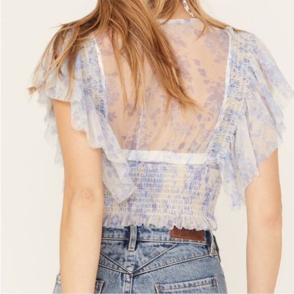 FREE PEOPLE WOMEN'S SUGAR MESH BLOUSE NWT small - Picture 2 of 10